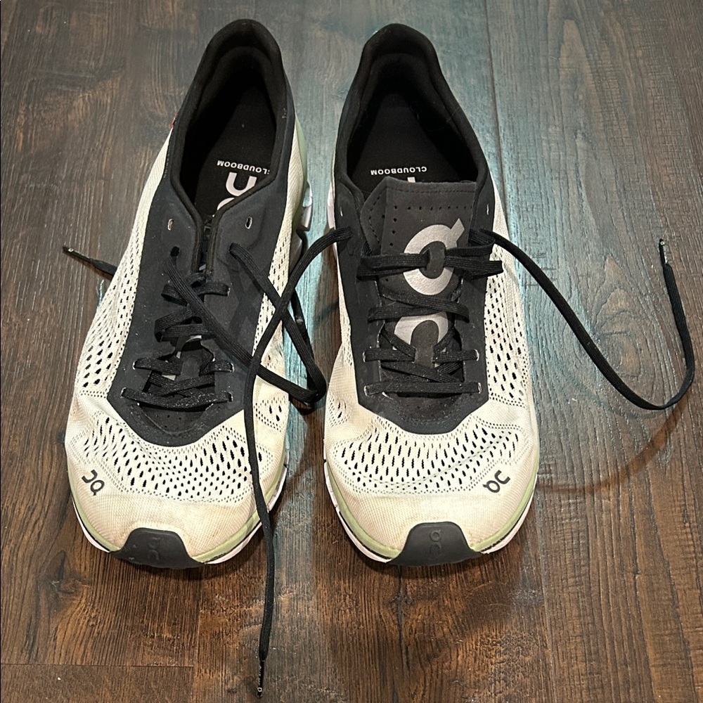 On Running Black and White Athletic Shoes